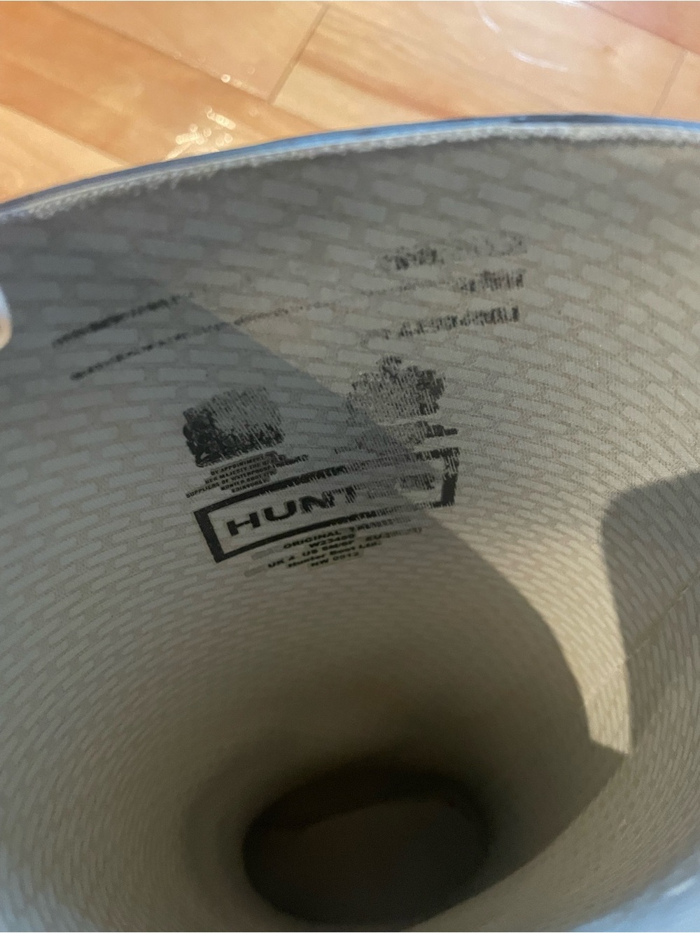 Hunter Beige Lined Rain Boot Interior - Picture 2 of 3